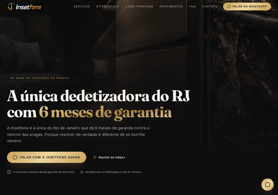 Página inicial do projeto Insetfone