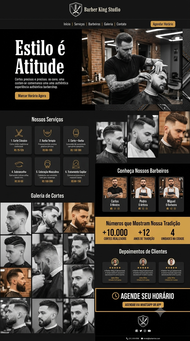Modelo conceitual de landing page para Barbearia