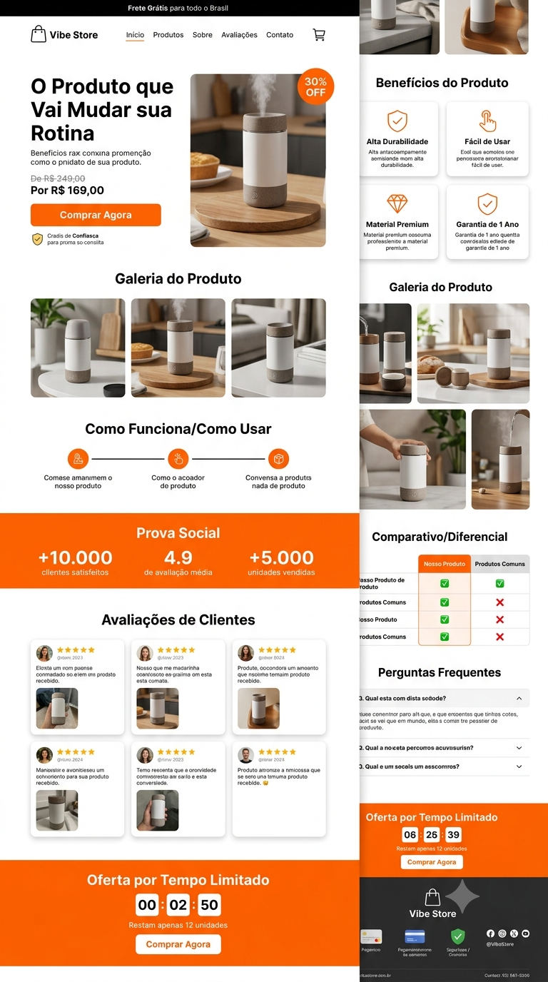 Modelo conceitual de landing page para E-commerce & Varejo