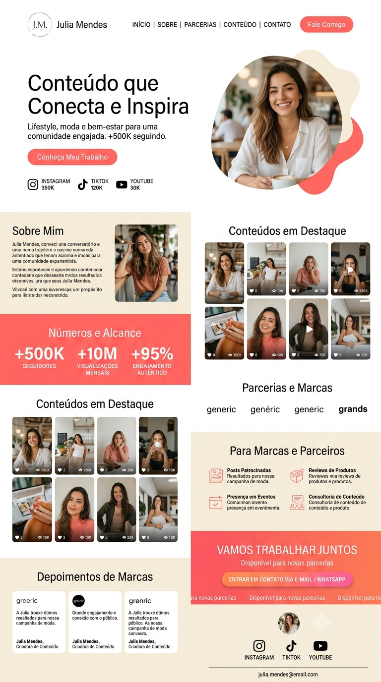 Modelo conceitual de landing page para Influencer & Creator Economy
